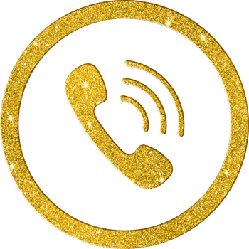 Elegant Gold Glitter Phone Call Icon png