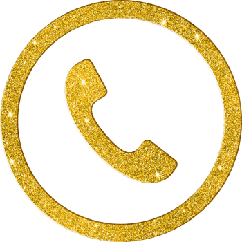 Sparkling Gold Glitter Telephone Communication Icon png