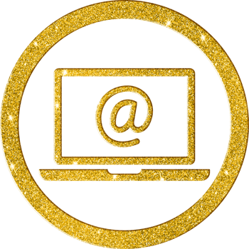 Shimmering Gold Glitter Laptop Email Icon png