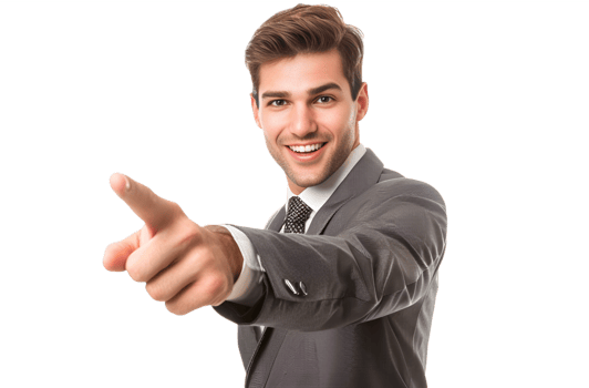 AI generated businessman pointing finger png