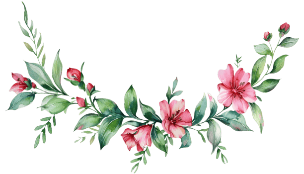 AI generated Watercolor leaves and flower frame isolated png