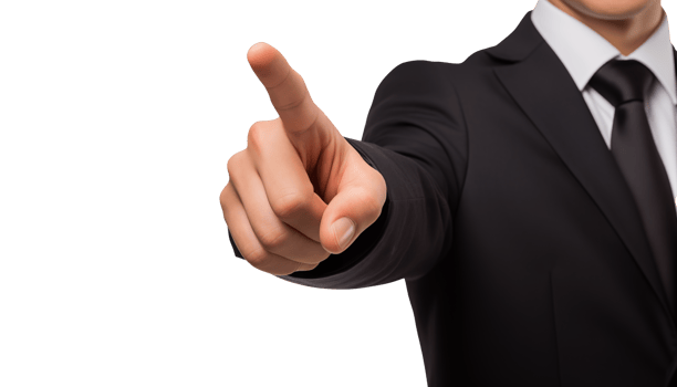 AI generated businessman pointing finger png