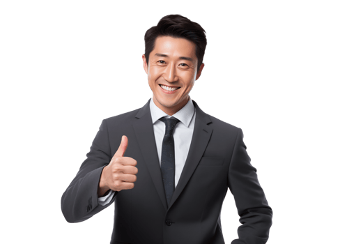 AI generated portrait of happy and joyful asian businessman png