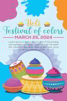 Happy Holi colorful banner template indian hinduism festival celebration, social media poster design and horizontal banner template for holi festival celebration vector