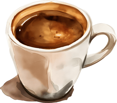 AI generated Hot coffee watercolor png