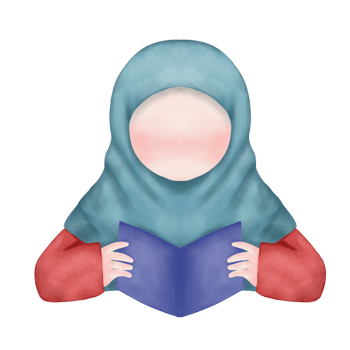Illustration of muslimah faceless watercolor png