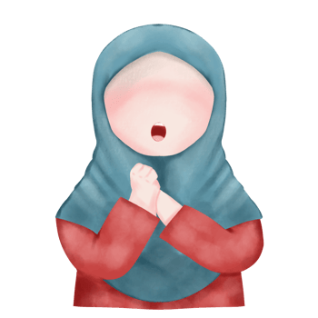 Illustration of muslimah faceless watercolor png
