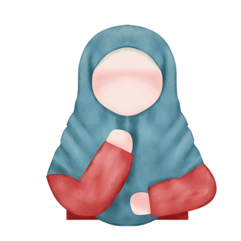 Illustration of muslimah faceless watercolor png