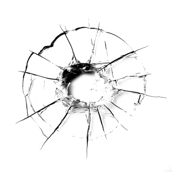 AI generated Damaged Glass with Transparent Hole png