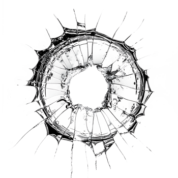 AI generated Broken Glass with Transparent Hole Clipart png
