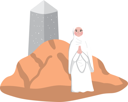 Hajj Pilgrimage Scene During Arafah Day at Mount Arafat png