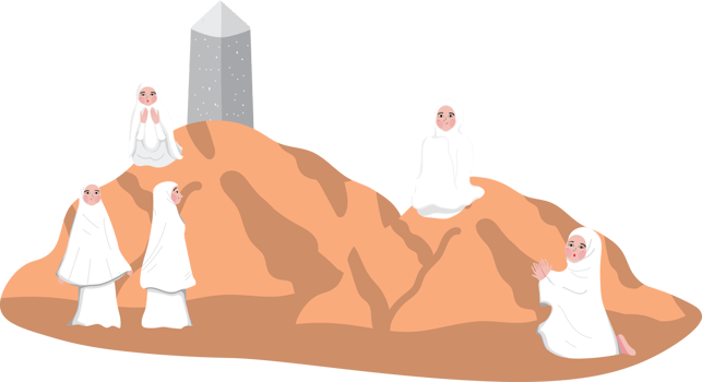 Muslim Pilgrims Performing Wukuf in Arafah During Hajj Ritual png
