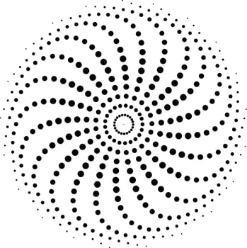 Dot spiral sun pattern isolated on white background illustration vector