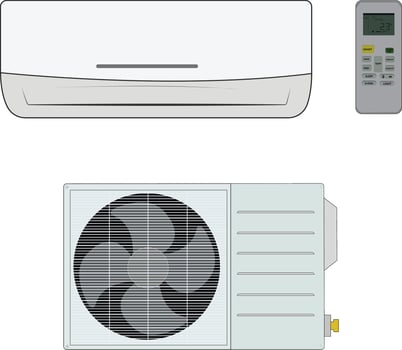 Air conditioner isolated on a white background illustration vector