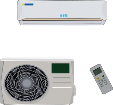 Air conditioner set design isolated on a white background vector