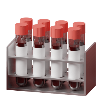 Set of blood test tubes 3d icon png