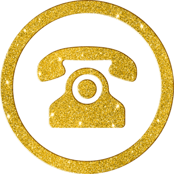 Retro Gold Glitter Telephone Communication Icon png