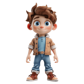 AI generated 3D Rendering of a Toddler Boy Standing and Smiling on Transparent Background - Ai Generated png