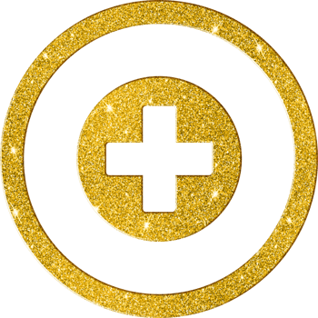 Sparkling Gold Glitter Plus Sign Icon for Addition and More Options png