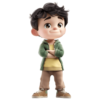 AI generated 3D Rendering of a Toddler Boy Standing and Smiling on Transparent Background - Ai Generated png