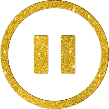Shimmering Gold Glitter Pause Button Media Icon png