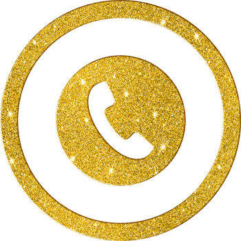 Golden Glitter Phone Call Icon for Communication png