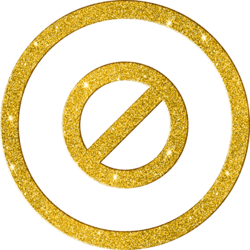 Elegant Gold Glitter Prohibition Sign Icon for Restrictions and Limits png