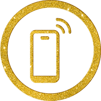 Sparkling Gold Glitter Mobile Notification Icon for Alerts png