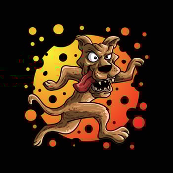 Mad dog run vector illustration
