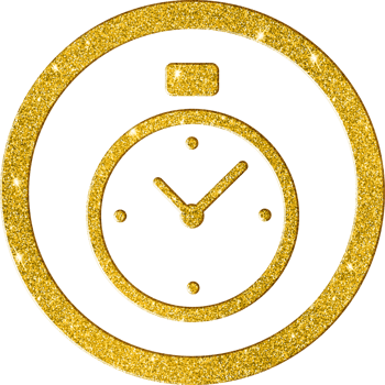 Glittering Gold Stopwatch Icon - Time Tracking Symbol png