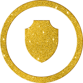 Luxury Gold Sparkle Shield Icon png