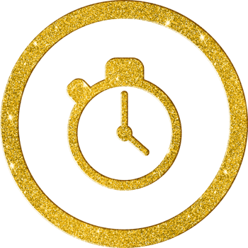 Shimmering Gold Alarm Clock Icon - Glittering Time Alert Symbol png