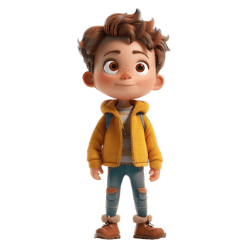AI generated 3D Rendering of a Toddler Boy Standing and Smiling on Transparent Background - Ai Generated png