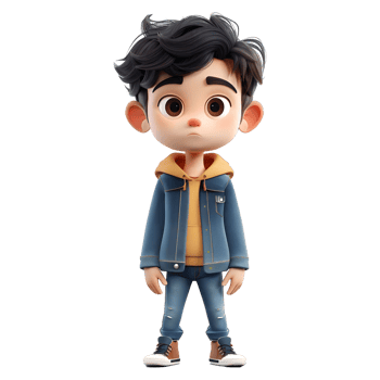 AI generated 3D Rendering of a Toddler Boy Standing and Smiling on Transparent Background - Ai Generated png