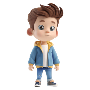 AI generated 3D Rendering of a Toddler Boy Standing and Smiling on Transparent Background - Ai Generated png