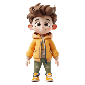 AI generated 3D Rendering of a Toddler Boy Standing and Smiling on Transparent Background - Ai Generated png