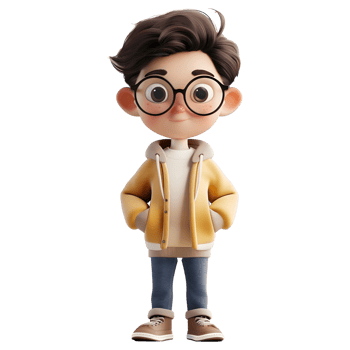 AI generated 3D Rendering of a Toddler Boy Standing and Smiling on Transparent Background - Ai Generated png