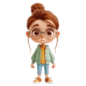 AI generated 3D Rendering of a Toddler Girl Standing and Smiling on Transparent Background - Ai Generated png