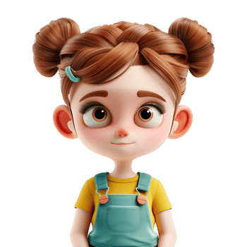 AI generated 3D Rendering of a Toddler Girl Standing and Smiling on Transparent Background - Ai Generated png