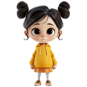 AI generated 3D Rendering of a Toddler Girl Standing and Smiling on Transparent Background - Ai Generated png