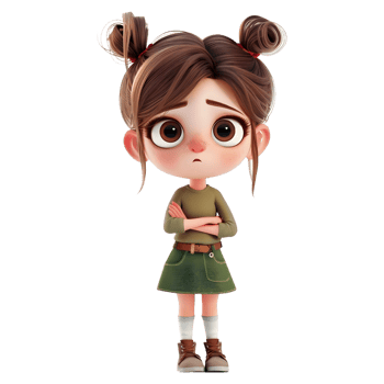 AI generated 3D Rendering of a Toddler Girl Standing and Smiling on Transparent Background - Ai Generated png