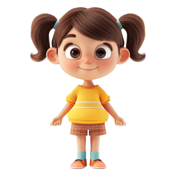 AI generated 3D Rendering of a Toddler Girl Standing and Smiling on Transparent Background - Ai Generated png