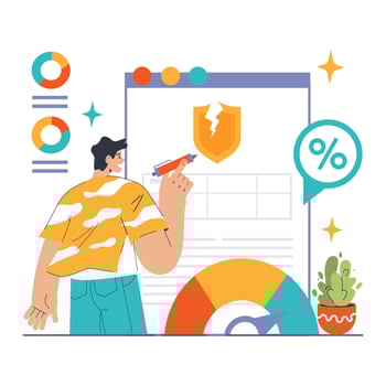 Debt management. Organization, tracking and paying off debts. Financial vector