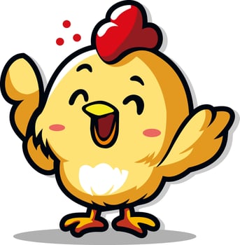 Cute chicken cartoon character vector illustration