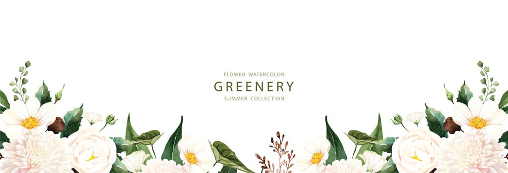 Flower watercolor banner design vector