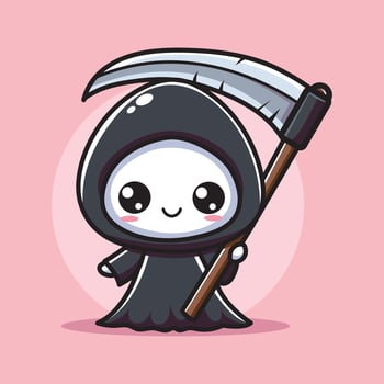 cute vector design illustration of angel of death