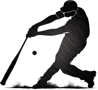 AI generated Silhouette icon of a baseball player. png