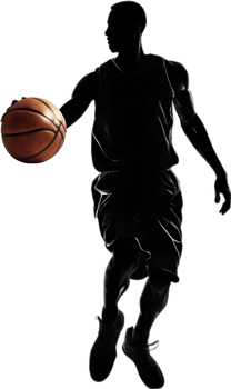 AI generated Silhouette icon of a Basketball player. png