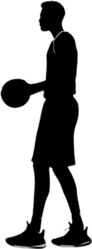 AI generated Silhouette icon of a Basketball player. png