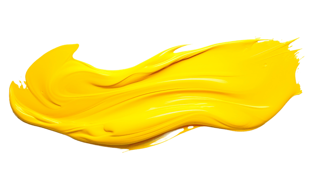 Yellow Paint Stroke On Transparent Background png